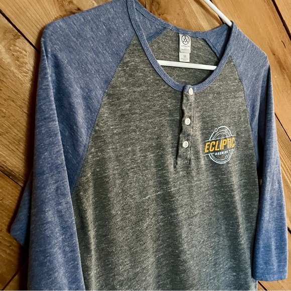 Alternative Earth Gray & Blue Vintage-style Baseball Tee Size M - Unisex fit - Picture 3 of 8